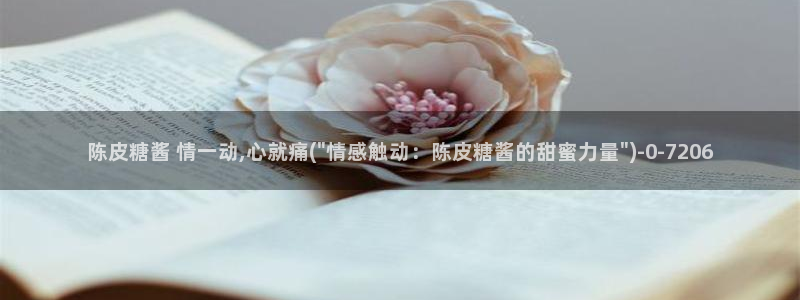 糖心vlog现在该看糖心了：陈皮糖酱 情一动,心就痛(\